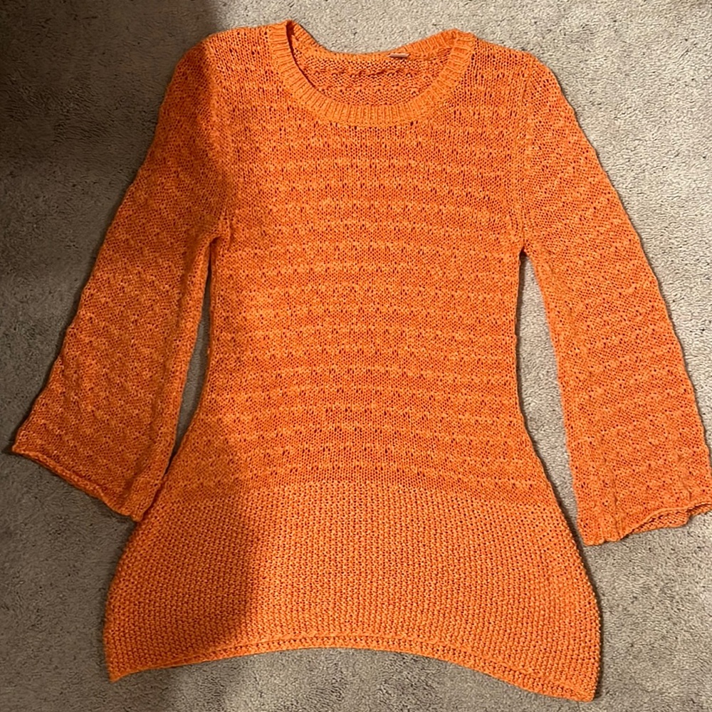 Orange knit top